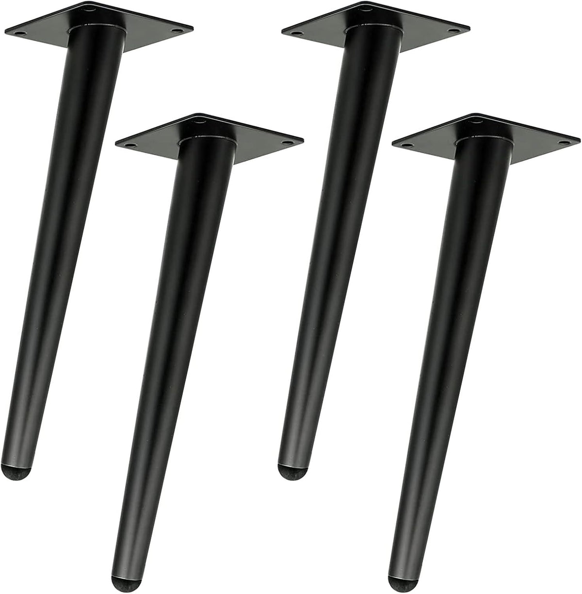 Furniture Legs 8 Inch Black Metal Sofa Cough Legs Mid Century Modern Heavy Duty Slanted Tapered Coffee Table Feet Replacement Legs for Furniture Set of 4 for Dresser Cabinet Ottoman Cupboard