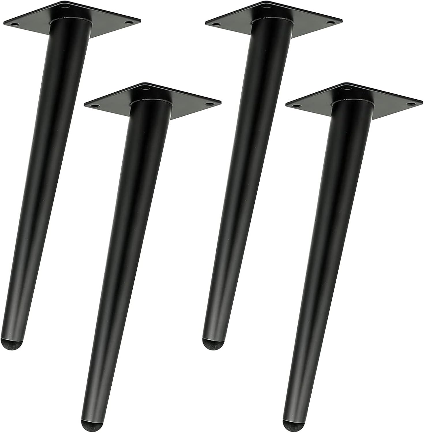 Furniture Legs 8 Inch Black Metal Sofa Cough Legs Mid Century Modern Heavy Duty Slanted Tapered Coffee Table Feet Replacement Legs for Furniture Set of 4 for Dresser Cabinet Ottoman Cupboard