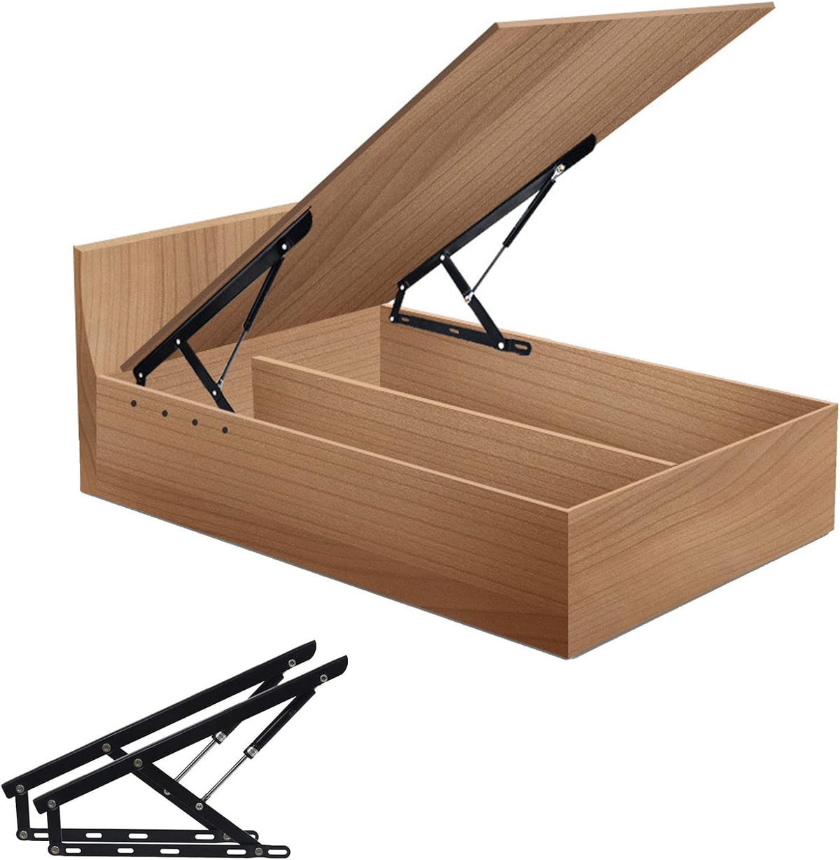 2 Pcs Hydraulic Bed Lifting Hinge,Pneumatic Storage Lift Mechanism,Gas Shock Strut Spring Heavy Duty Risers,Bed Cabinet Lid Organizer,Hydro-Pneumatic Rod,Folding Mechanism