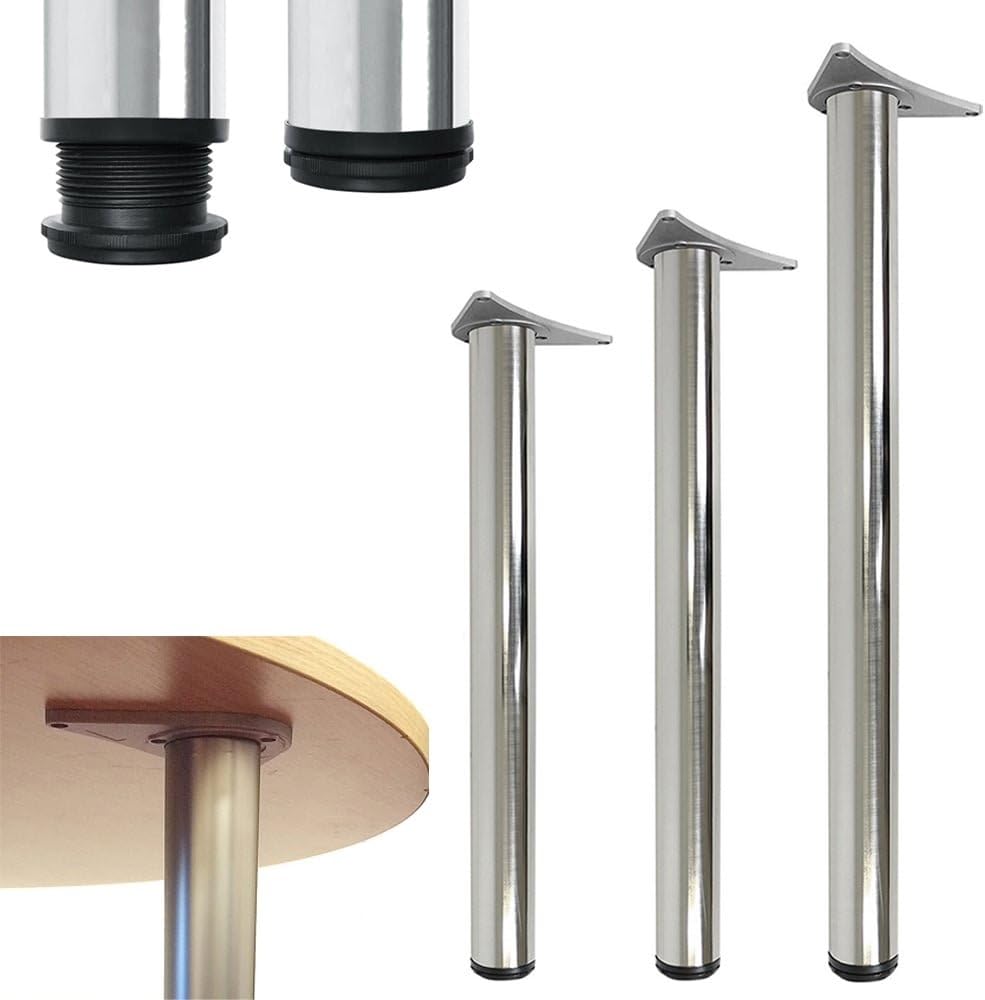 GTV Adjustable Breakfast Bar Worktop Support Table Leg 710, 820, 1100 (Polished Chrome, 710 mm)