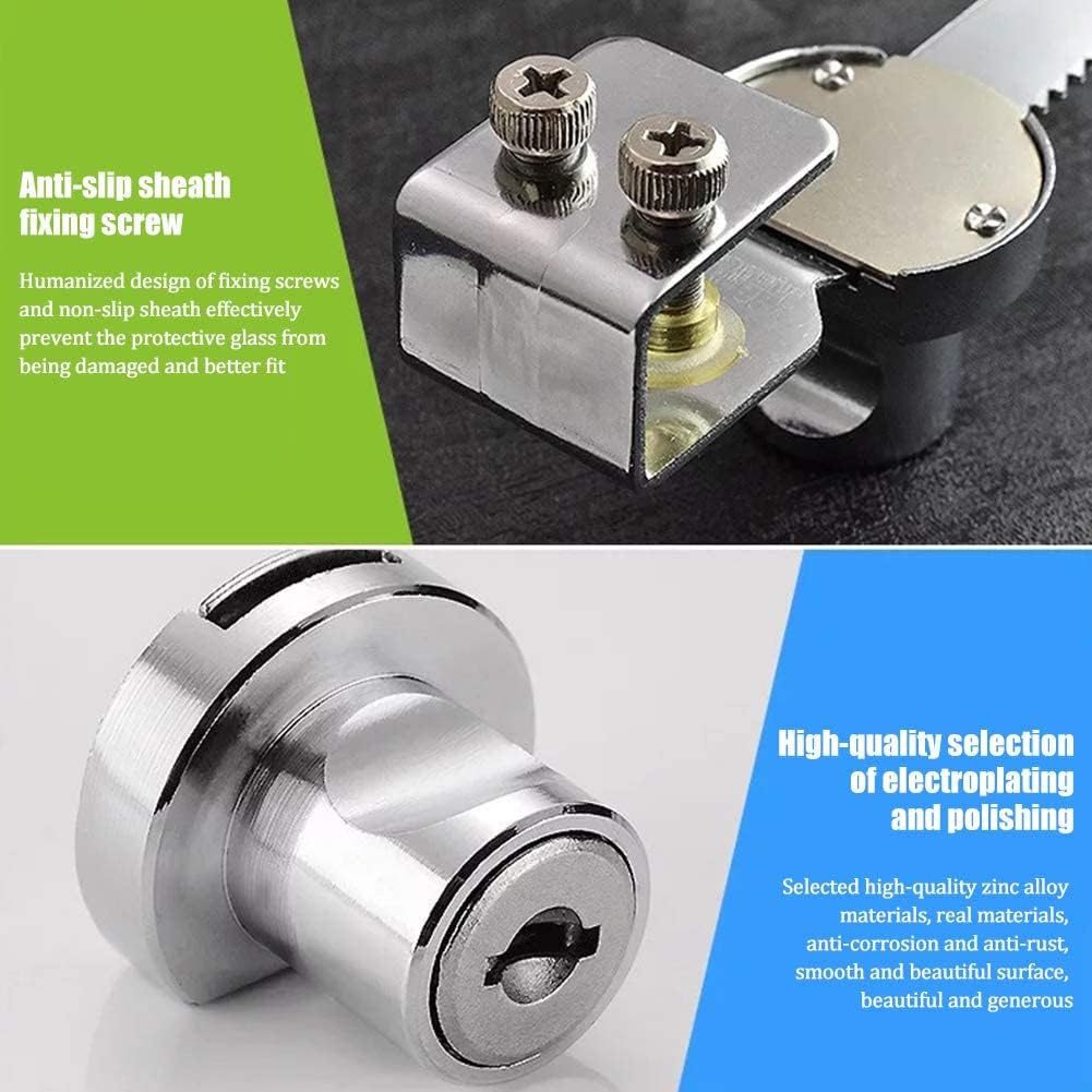 Keyed Alike Showcase Display - 2 Pack Glass Cabinet Locks, Serrated Locks, Drawer Cabinet Door Locks