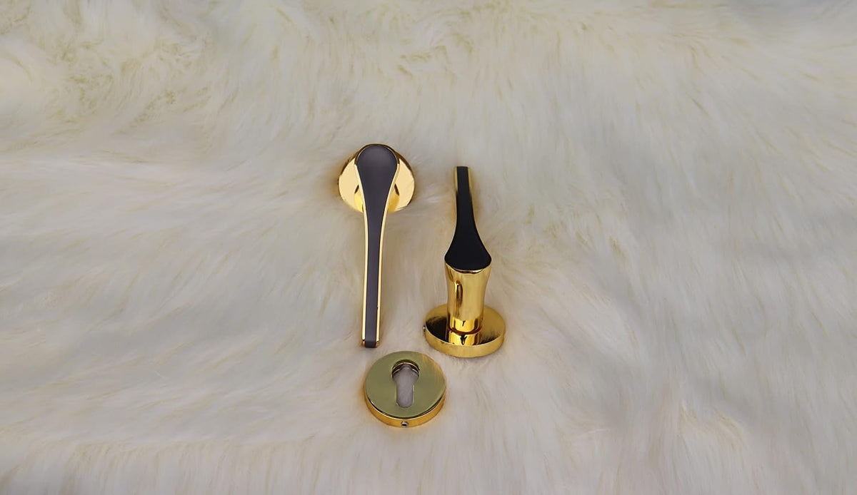 Vila Door handle Zinc Alloy Durable for All Kinds Of Indoor Doors (1-pec) Colour:Chrome -Golden |R05-504| (Golden)