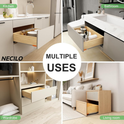 Push to Open Soft Close Undermount Drawer Slides, 12 14 16 18 20 Inch Full Extension Concealed Bottom Mount Rails with Locking Devices, 78 lb Load, 1 Pair for Kitchen & Cabinet