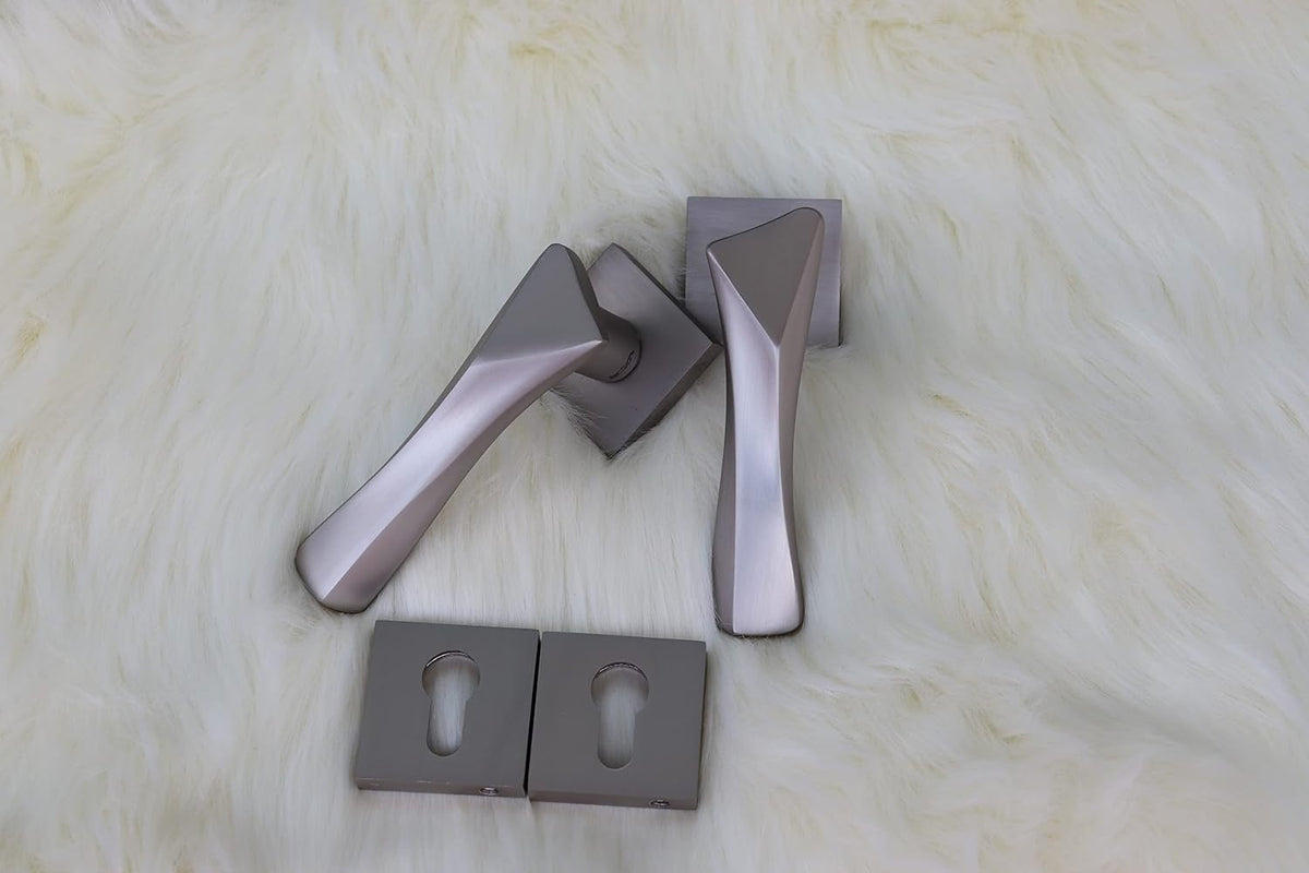 Vila Door handle Zinc Alloy Durable for All Kinds Of Indoor Doors (1-pec) Colour: Mat Silver|R06-666|
