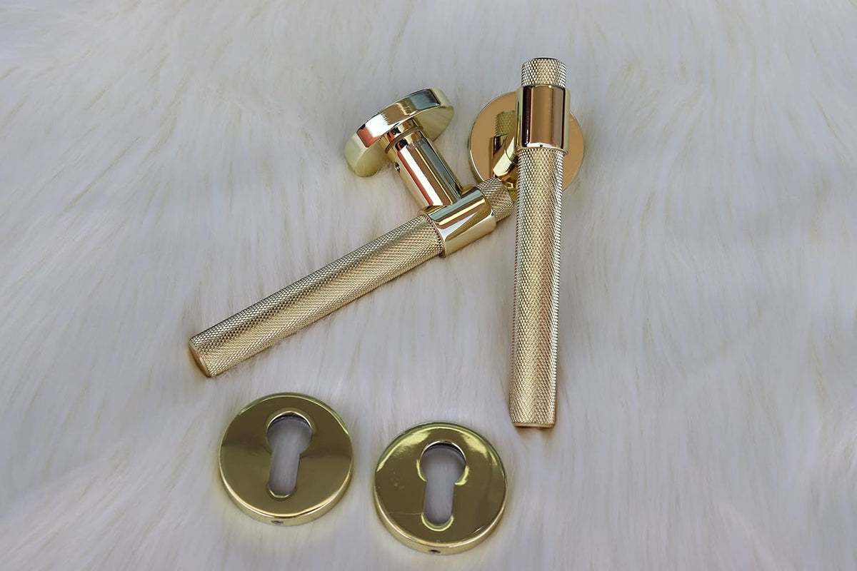 Vila Door handle Zinc Alloy Durable for All Kinds Of Indoor Doors (1-pec) Colour:Silver -Golder -Black |R05-692| (Golden)