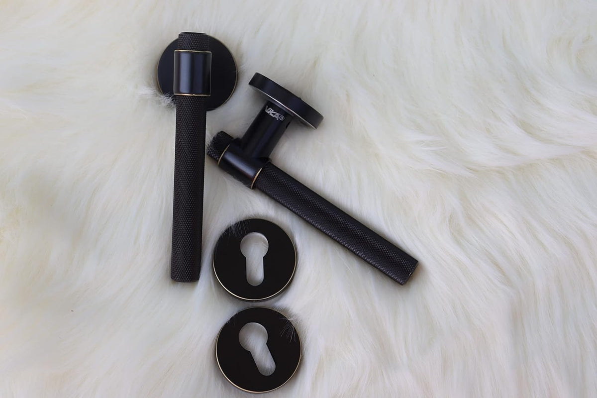 Vila Door handle Zinc Alloy Durable for All Kinds Of Indoor Doors (1-pec) Colour:Silver -Golder -Black |R05-692| (Siver)