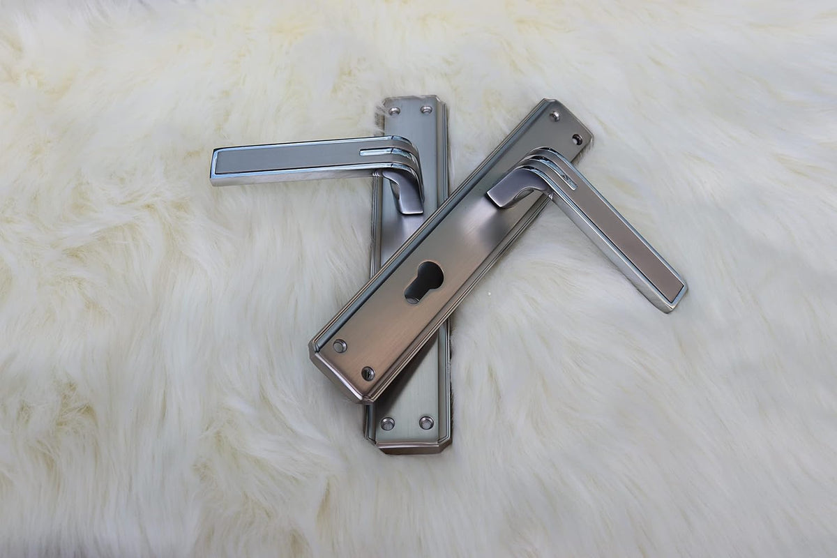 Vila Door handle Zinc Alloy Durable for All Kinds Of Indoor Doors (1-pec) Colour : Msn-Cp |915-502|