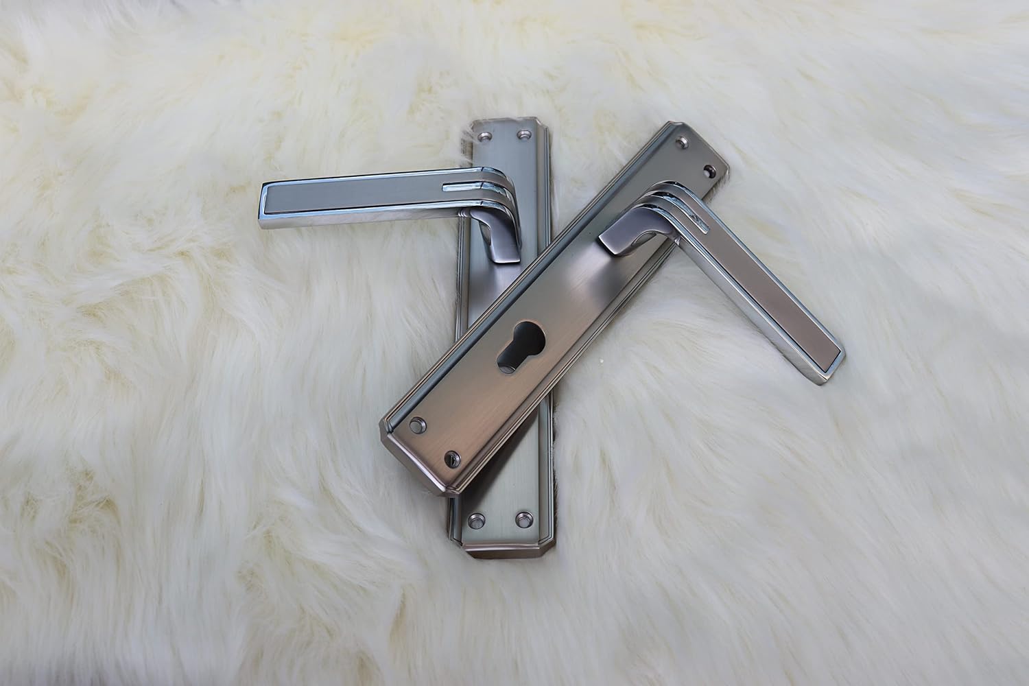 Vila Door handle Zinc Alloy Durable for All Kinds Of Indoor Doors (1-pec) Colour : Msn-Cp |915-502|