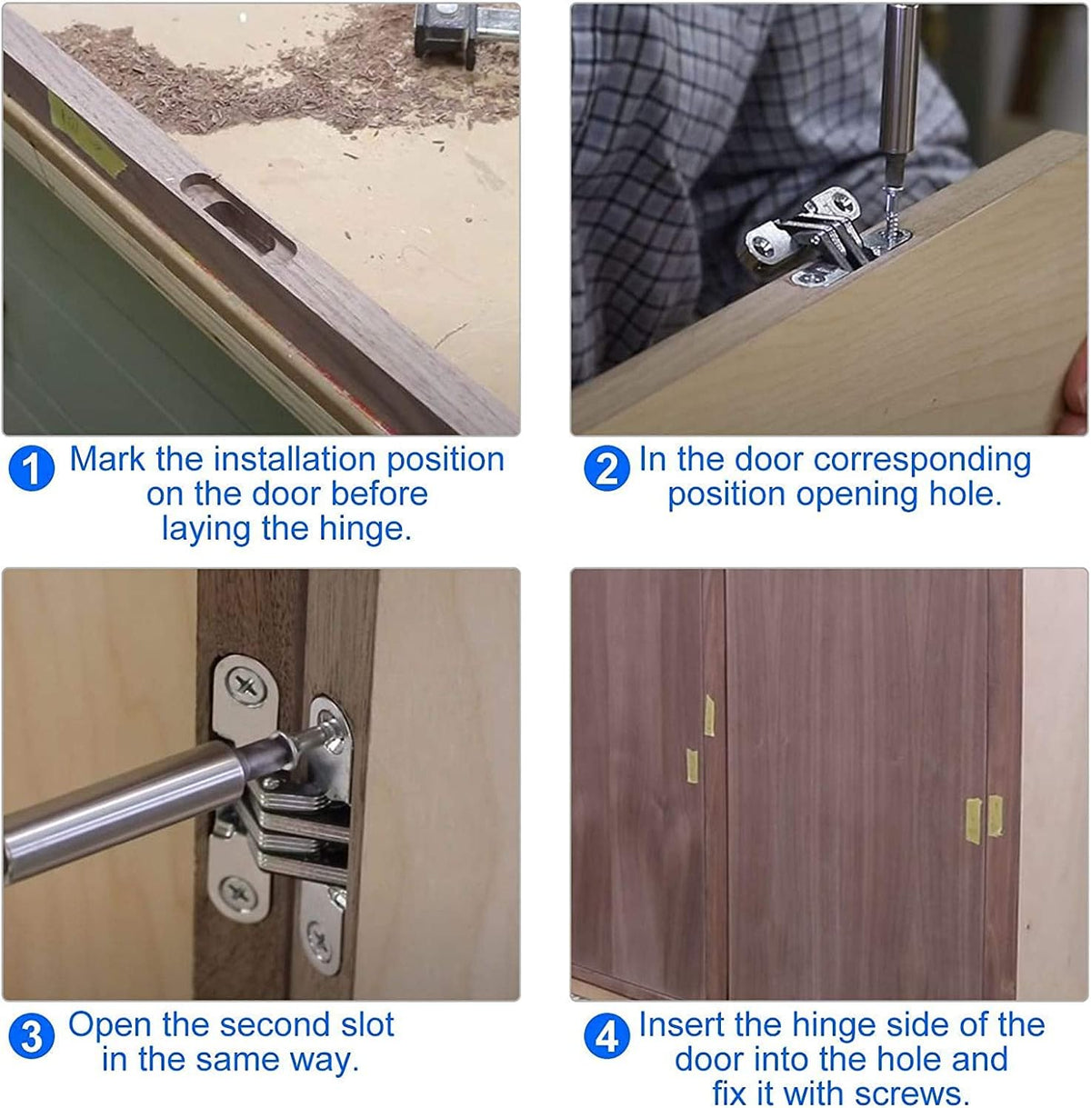 Hidden Door Hinges 10 Pack Concealed Cross Hinge Invisible 180 Degree Hinge Swing Coss Invisible Hinge for Cabinets, 0.47'' Leaf Width, 1.7" Leaf Hight