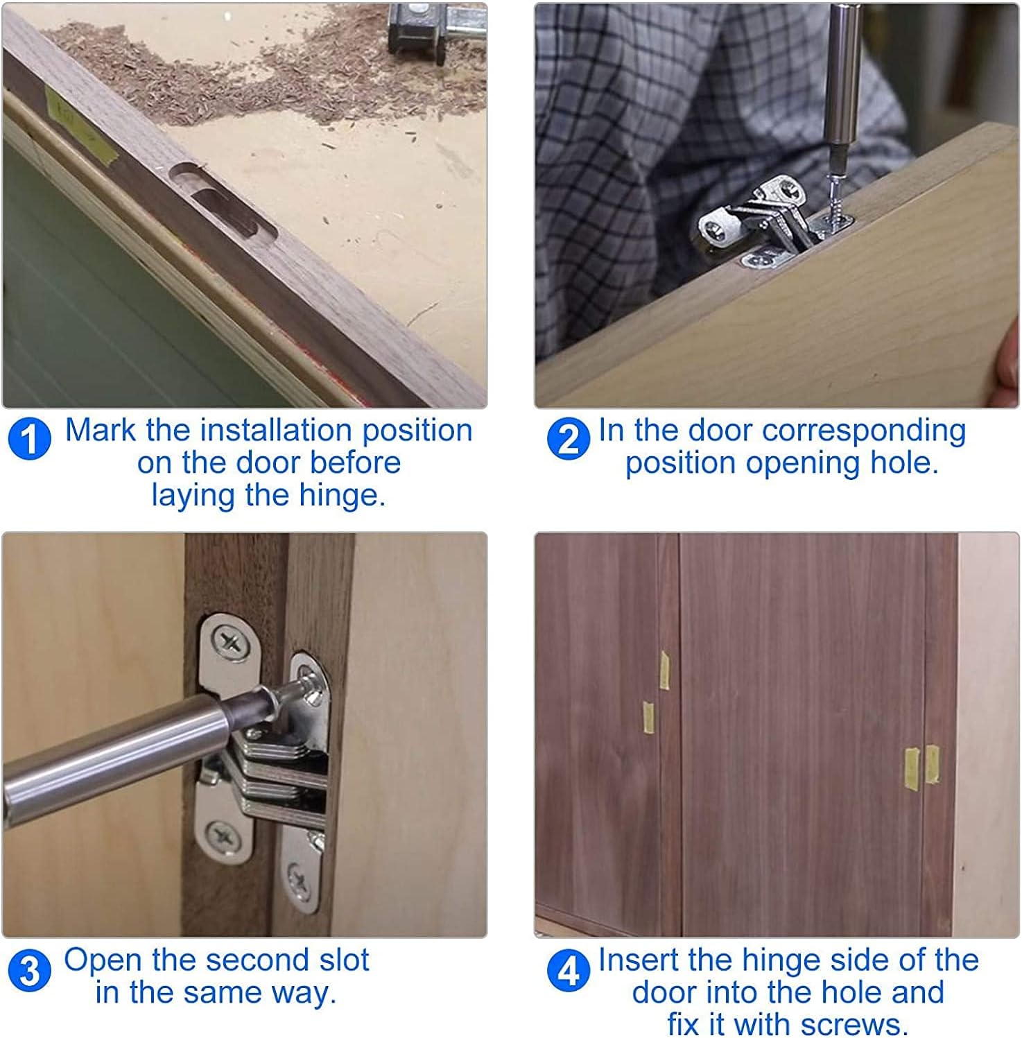 Hidden Door Hinges 10 Pack Concealed Cross Hinge Invisible 180 Degree Hinge Swing Coss Invisible Hinge for Cabinets, 0.47'' Leaf Width, 1.7" Leaf Hight