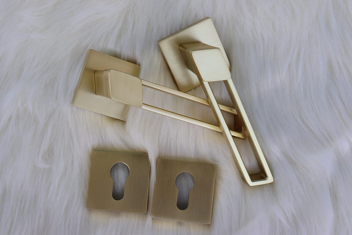 Vila Door handle Zinc Alloy Durable for All Kinds Of Indoor Doors (1-pec) Colour: Rose Gold |R06-639|