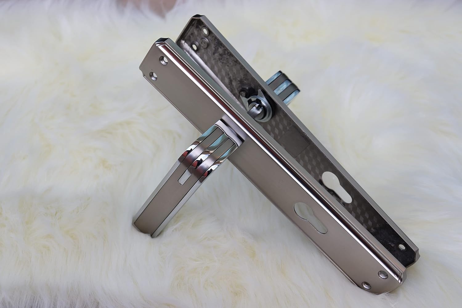Vila Door handle Zinc Alloy Durable for All Kinds Of Indoor Doors (1-pec) Colour : Msn-Cp |915-502|