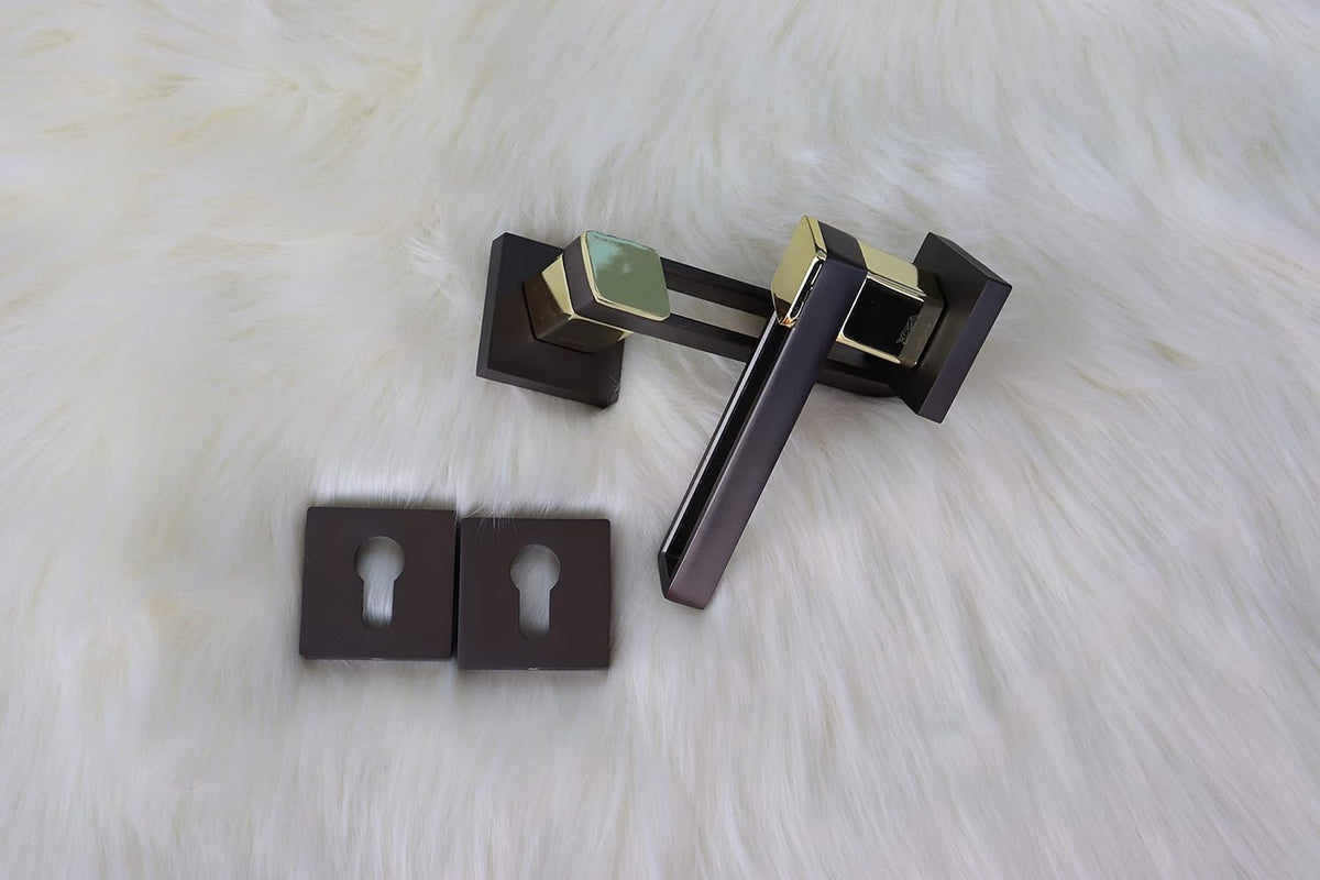Vila Door handle Zinc Alloy Durable for All Kinds Of Indoor Doors (1-pec) Colour: Silver -Grey R06-639| (Grey+Gold)