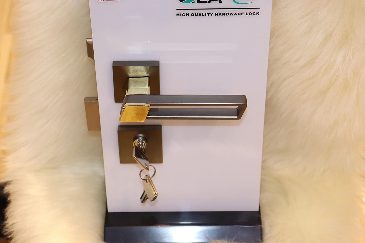 Vila Door handle Zinc Alloy Durable for All Kinds Of Indoor Doors (1-pec) Colour: Silver -Grey R06-639| (Grey+Gold)