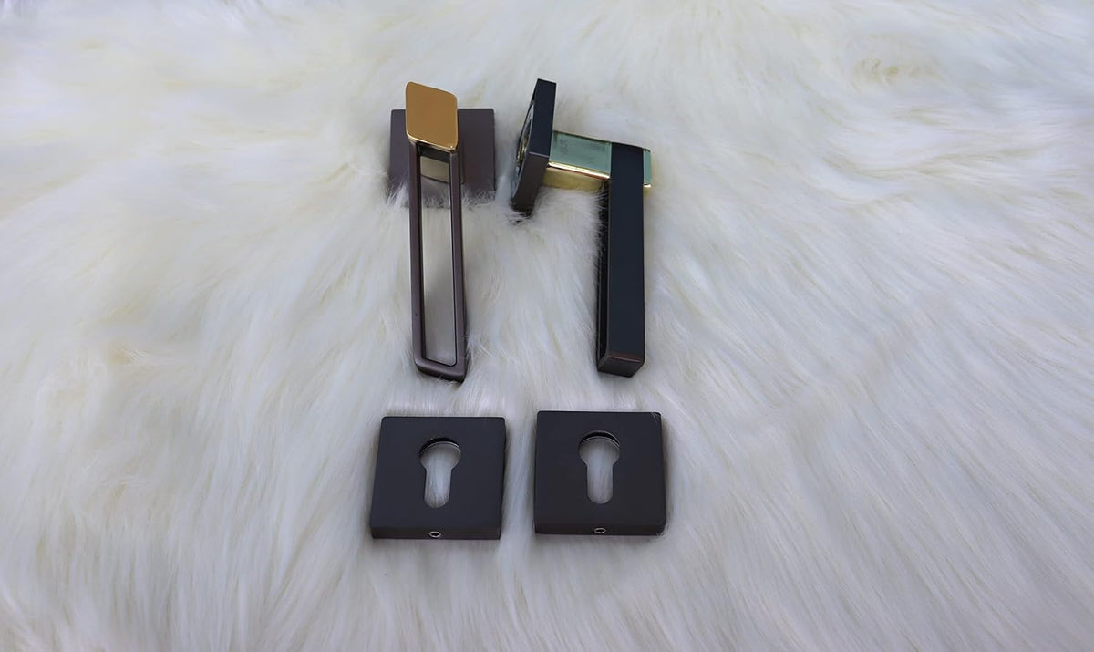 Vila Door handle Zinc Alloy Durable for All Kinds Of Indoor Doors (1-pec) Colour: Silver -Grey R06-639| (Grey+Gold)