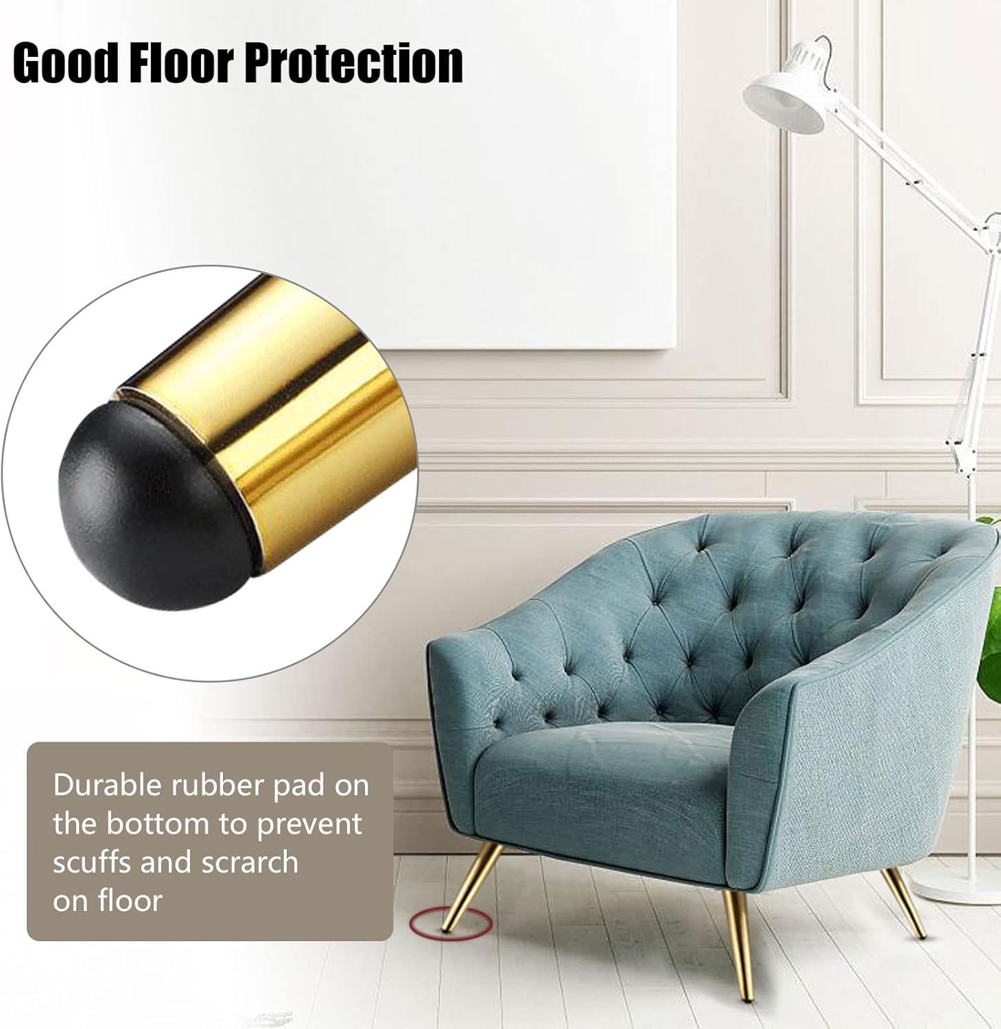 8 Inch Furniture Legs Gold Metal Couch Sofa Legs Tapered Oblique Heavy Duty Mid Century Modern Coffee Table Feet Replacement for Dresser Desk TV Cupboard Ottoman Golden Legs for Furniture Set of 4