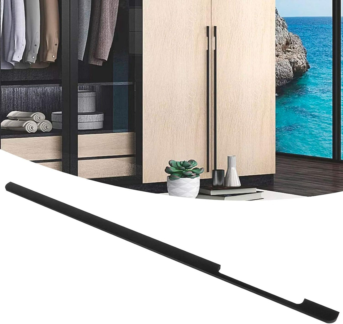 Salaty Wardrobe Drawer Handle, Furniture Replacement Parts, Long Cabinet Handle, Cupboard Pull, Bookcases for Furniture Doors Desk Drawers Kitchen Cabinets