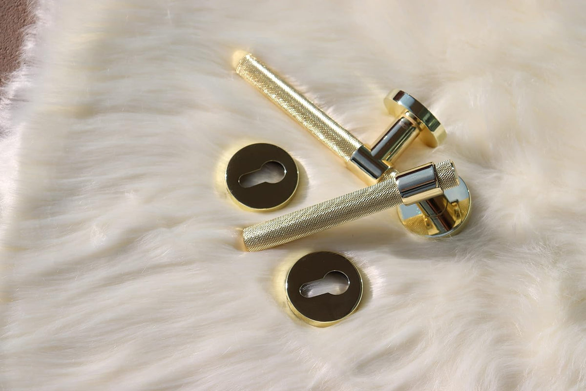 Vila Door handle Zinc Alloy Durable for All Kinds Of Indoor Doors (1-pec) Colour:Silver -Golder -Black |R05-692| (Golden)