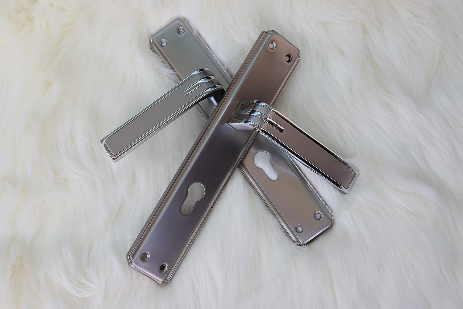 Vila Door handle Zinc Alloy Durable for All Kinds Of Indoor Doors (1-pec) Colour : Msn-Cp |915-502|