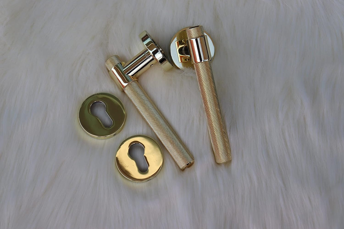 Vila Door handle Zinc Alloy Durable for All Kinds Of Indoor Doors (1-pec) Colour:Silver -Golder -Black |R05-692| (Golden)