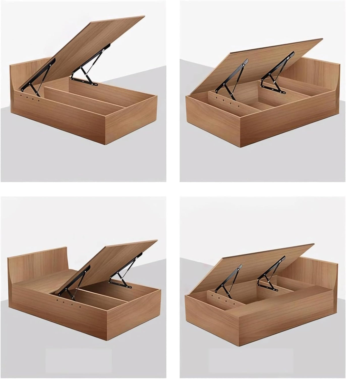 2 Pcs Hydraulic Bed Lifting Hinge,5Ft Lift Mechanism 120Kg/264.5Lbs Load Capacity Kit Pneumatic Gas Spring Heavy Duty Storage For Box Or Sofa