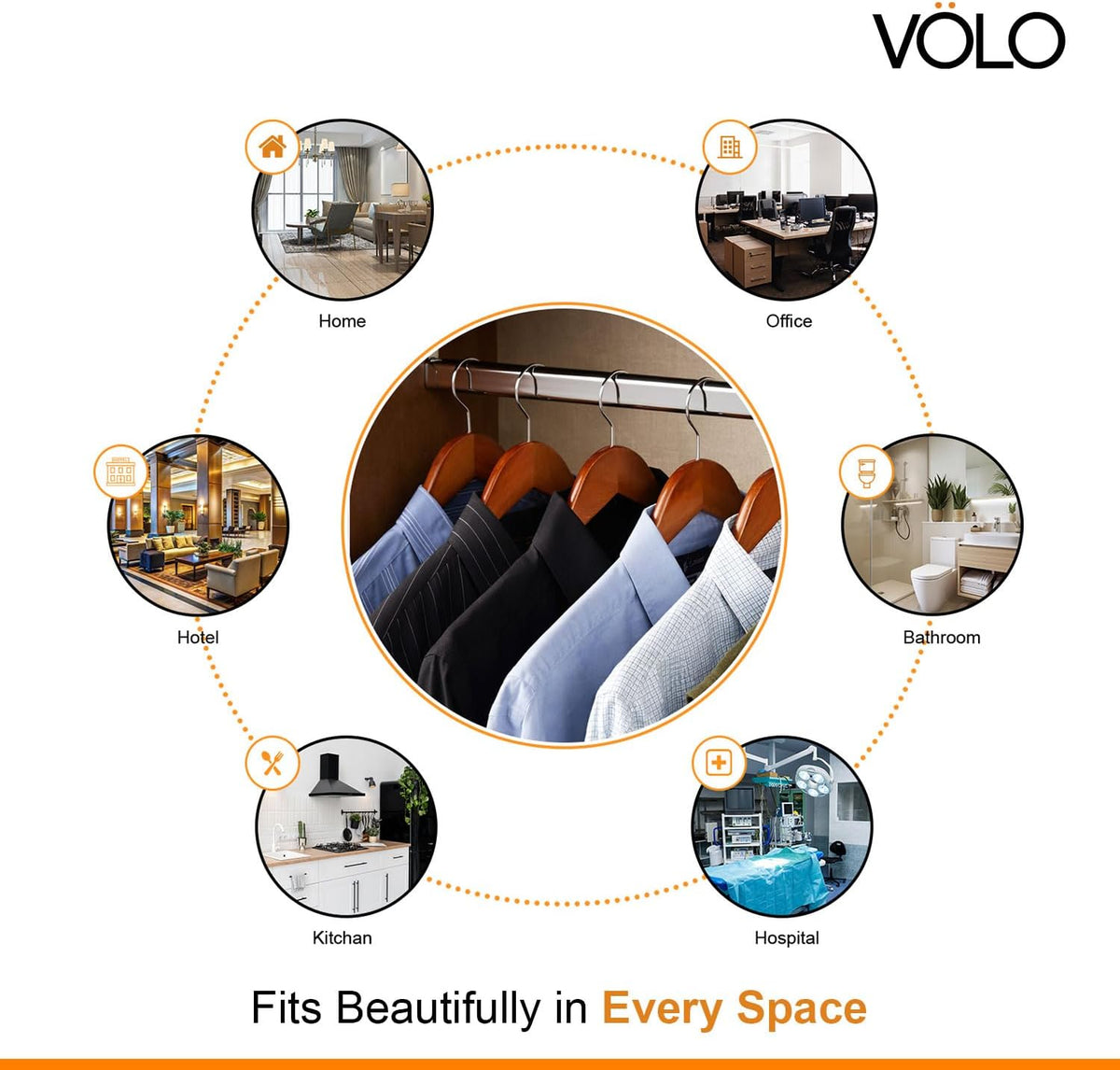 Volo Stainless Steel Oval Closet Rod with End Supports (Size : 4 ft.)
