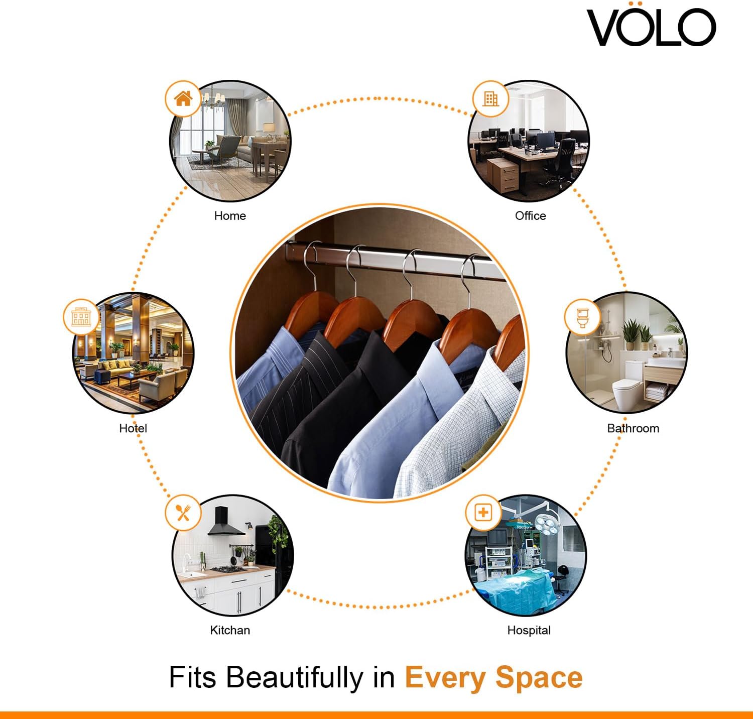 Volo Stainless Steel Oval Closet Rod with End Supports (Size : 4 ft.)