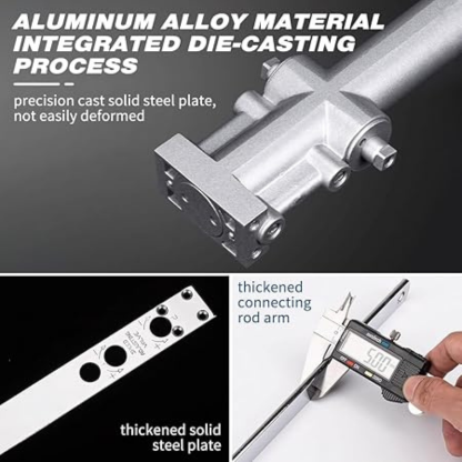 Automatic Door Closer, Hidden Hydraulic, Aluminum, Concealed, Invisible, Adjustable Speed, 30-80kg, Silver