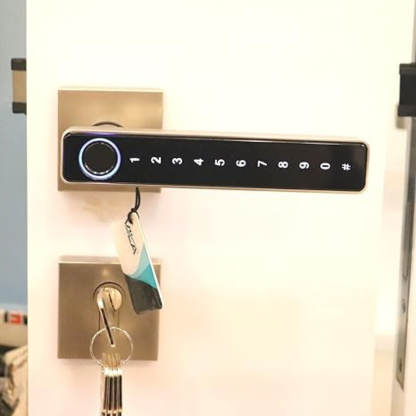 Fingerprint Door Lock With WiFi Tuya App, Smart APP Remote Control Digital,Biometric Fingerprint,IC Card,Mechanical key Unlock for Apartment Hotel Home Use (Silver)