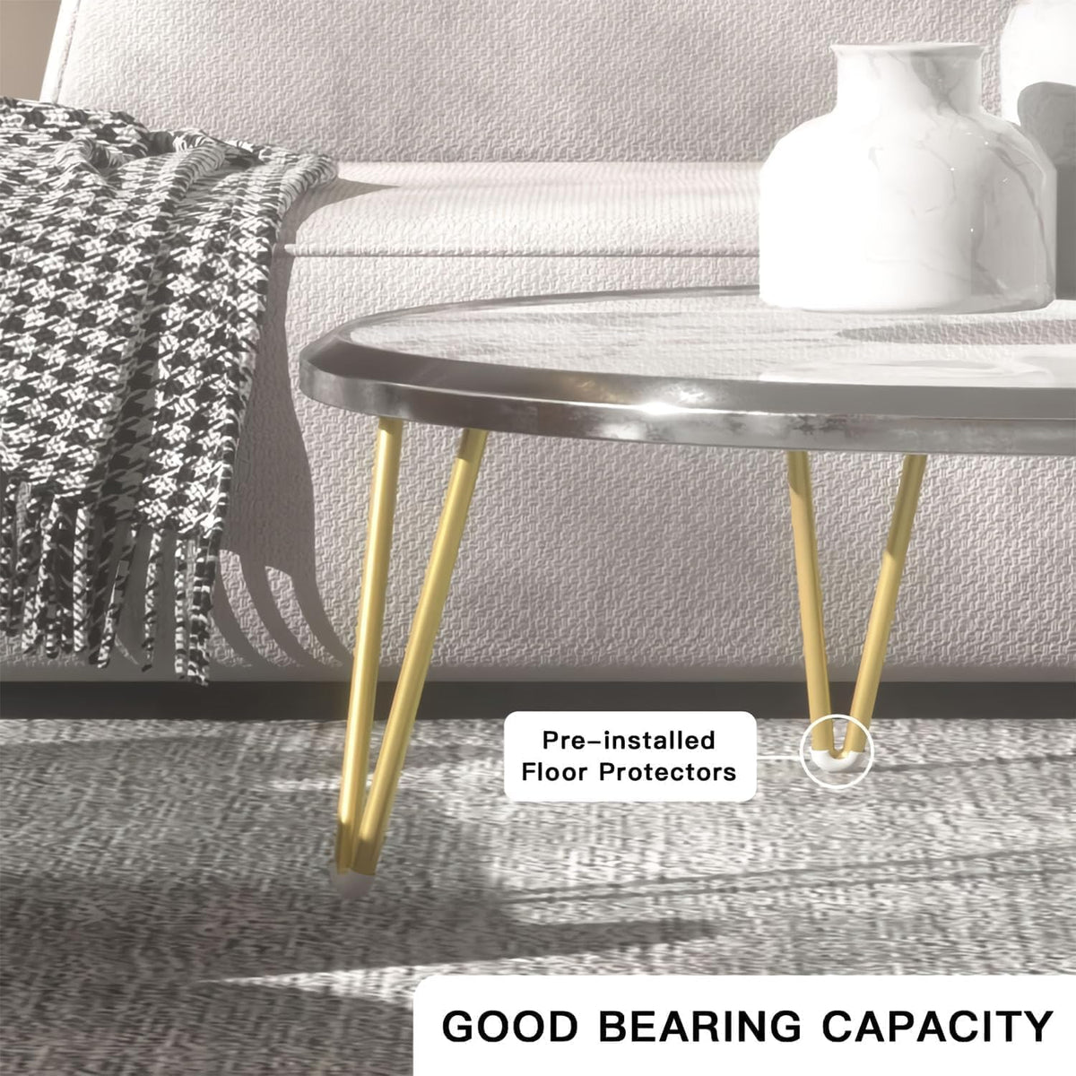 Aputue Furniture Legs, Four Piece 6 Inch Gold Furniture Legs Set, Sturdy Gold Legs for Furniture, Metal Hairpin Style for Sofas Desks TV Stands and Home DIY Projects