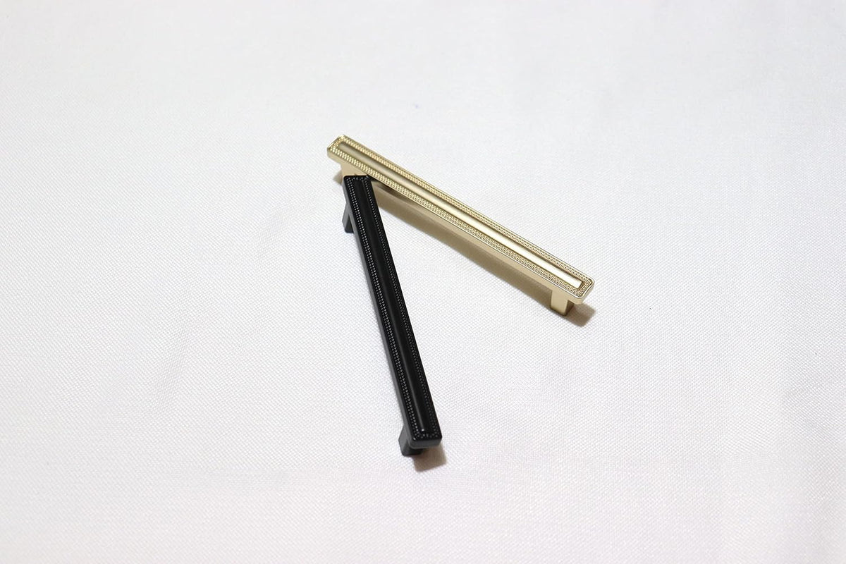 VILA (F2254) Drawer Handles Pulls Solid Zinc Alloy Furniture cupbord or Kitchen Drawer Handles Color Black 1-pec (128mm)