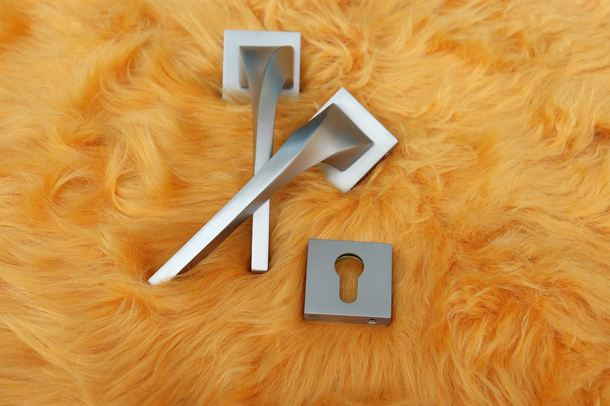Vila Door handle Zinc Alloy Durable for All Kinds Of Indoor Doors (1-pec) Colour: Mat Silver|R06-540|