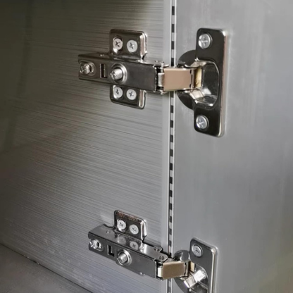 8 Pcs Door Hinges for Kitchen, Bathroom and Cabinet Furniture Doors, Soft Close, Straight Cup 105°Opening, Full Overlay Cabinet Hinges, Removable and Adjustable with Screws
