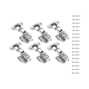 6 Pcs Kitchen Soft Close Cabinet Door Hinges, 1.5mm Stainless Concealed Kitchen Cabinet Hinges Hardware Accessories for Cabinets, Wardrobes and Bookcases, Silver