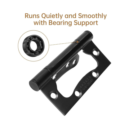 6Pcs Door Hinges, 304 Stainless Steel Flush Surface Mounted Hinges For Kitchen, Bathroom & Cabinet Furniture Doors, Removable Door Hinges For Interior Wooden Doors, Exterior Shed Doors, Barn & Fences - Image 2