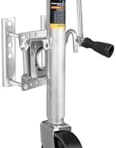 Trailer Jack with 6-Inch Single Wheel,1000 Lbs Capacity Swing-Back Bolt-On Heavy Duty Swivel Trailer Jack,