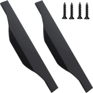 2 Pcs Aluminium Alloy Finger Edge Handle Cabinet Pull Handles Black Modern Style Drawer Cupboard Handles Hidden Finger Pull Handles for Home Kitchen Door Drawer Cabinet