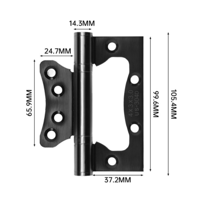 6Pcs Door Hinges, 304 Stainless Steel Flush Surface Mounted Hinges For Kitchen, Bathroom & Cabinet Furniture Doors, Removable Door Hinges For Interior Wooden Doors, Exterior Shed Doors, Barn & Fences - Image 4