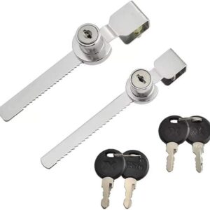 Keyed Alike Showcase Display - 2 Pack Glass Cabinet Locks, Serrated Locks, Drawer Cabinet Door Locks