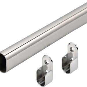 Volo Stainless Steel Oval Closet Rod with End Supports (Size : 9 ft.)