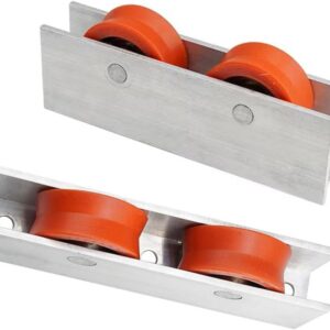 Heavy Duty Sliding Window Door Assembly Roller Aluminum Pulley Double Wheels | Sliding Roller 10mm Wheel for Wardrobes Cabinet Bookcases Door,Sliding Glass Door 100 kg Load Capacity. (2-PCS)