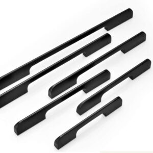 Aluminium Drawer Handle,10(Pack) Cabinet Drawer Handle/Modern Simple, Black Aluminum Alloy Size : (96mm-1000mm)