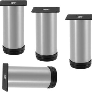 4 Pcs Sofas Metal Legs,Round Adjustable Furniture Legs,Stainless Steel Cabinet Leg,for Wardrobe,Bed side Table,TV Stand,Cupboard,5 inch