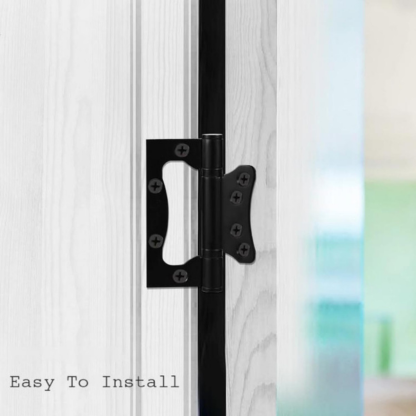 6Pcs Door Hinges, 304 Stainless Steel Flush Surface Mounted Hinges For Kitchen, Bathroom & Cabinet Furniture Doors, Removable Door Hinges For Interior Wooden Doors, Exterior Shed Doors, Barn & Fences - Image 5