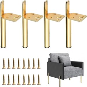 Bolivia's Metal Furniture Legs, 4 Pack Modern Style Coffee Furniture Legs, Furniture DIY Sofa Legs Chair Legs Replacement Table Leg, Gold Adjustable Desk Leg for Sofa Cabinet Ottoman