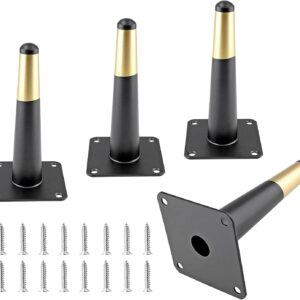 Furniture Legs,6 inch Straight Conical Metal Legs Furniture Feet Iron Tv Cabinet Feet Stainless Steel Gold Sofa Legs Cabinet Legs Can Bear 800kg, Capacity Heavy Duty Replacement, Pack of 4