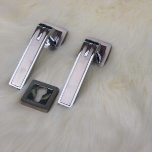 Door handle Zinc Alloy Durable for All Kinds Of Indoor Doors (1-pec) |R07-502| Color (Mat silver+Gray)
