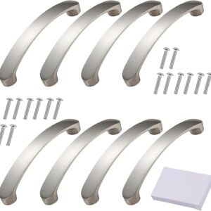 Cupboard Handles, Kitchen Door Handles, 96mm Hole Centres with Screws, Aluminium Alloy Silver Door Handles, for Cabinets, Wardrobes, Drawers, Kitchen, Silver 10-Pack