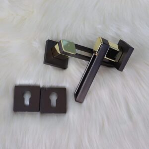 Door handle Zinc Alloy Durable for All Kinds Of Indoor Doors (1-pec) Colour: Silver -Grey R06-639| (Grey+Gold)