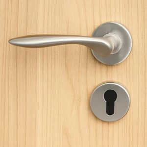 Modern Door Handle Set with Lock Cylinder, Anti-Rust Stainless Steel Door Handle Pair, Fits 85x45 Lock Body, Salt Spray Tested, Color (Full Set)